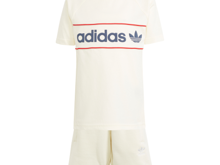 adidas Originals Ivory Night Indigo Red Shorts Tee Set Online Hot Sale