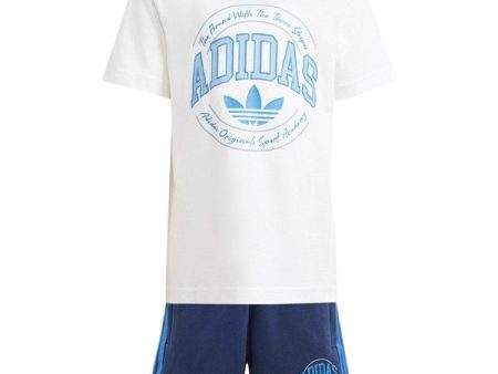 adidas Originals White Night Indigo Shorts Tee Set Discount