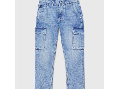 Calvin Klein Dad Denim Jeans Iconic Mid Blue Sale