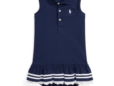 Ralph Lauren Bebis Girl Klänning Refined Navy Online now