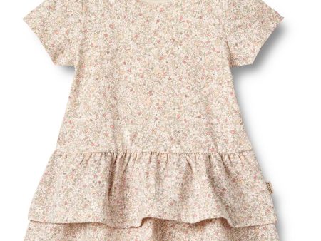 Wheat Cream Flower Meadow Jersey Dress Johanna Supply