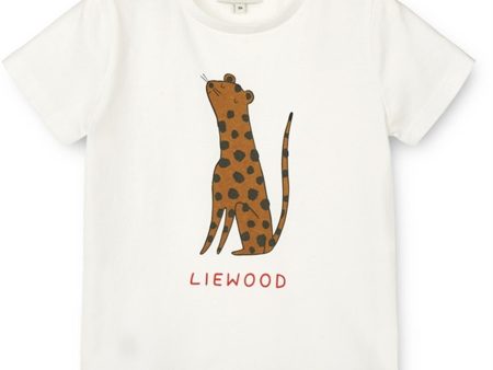 Liewood Leopard Crisp White Apia Bebis Placement T-shirt For Cheap