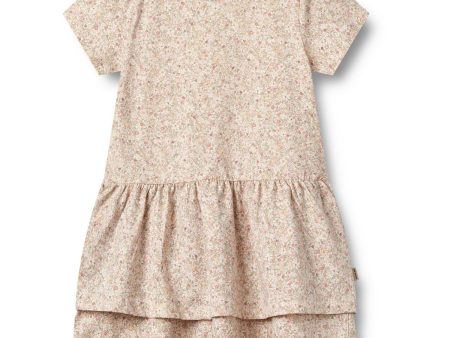 Wheat Cream Flower Meadow Jersey Dress Johanna Supply