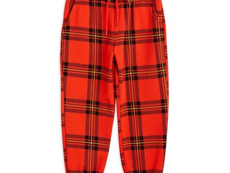 Mini Rodini Red Check Aop Sweatpants Hot on Sale