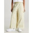 Calvin Klein Wide Leg Cargo Byxor Green Haze For Discount