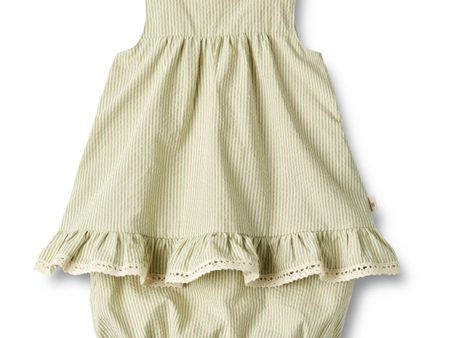 Wheat Green Stripe Klänning Suit Harriet Discount