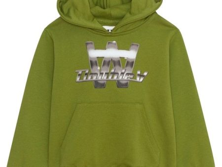 Wood Wood Fatique Green Izzy Chrome Combo Hoodie Online now