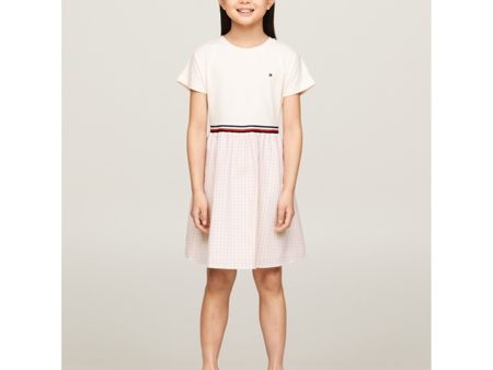 Tommy Hilfiger Gingham Combi Klänning Whimsy Pink Check For Sale