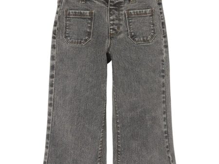 Lil Atelier Light Grey Denim Bella Wide Jeans Sale