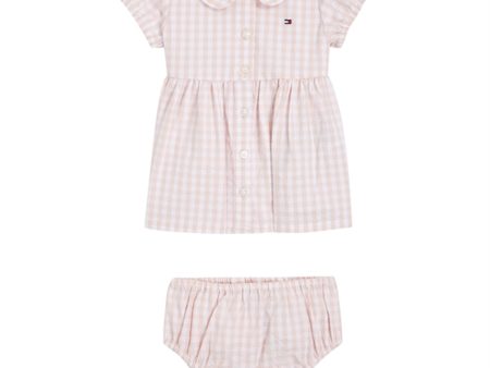 Tommy Hilfiger Bebis Gingham Klänning White   Pink Check Sale