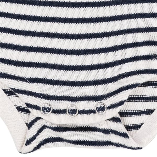 Copenhagen Colors Cream Navy Comb. Stickat Body m. Ränder on Sale