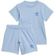 adidas Originals Light Blue Shorts Tee Set Online now