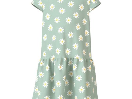 Name It Silt Green Daisy Flowers Vigga Klänning Fashion