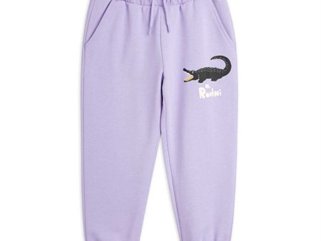 Mini Rodini Crocodile Purple Sweatpants For Sale