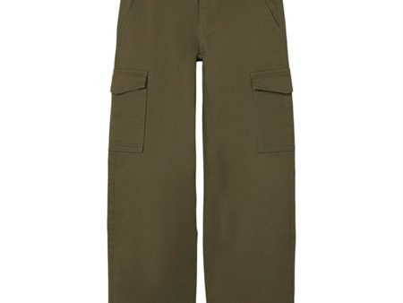 Name it Deep Lichen Green Rose Wide Twill Cargo Byxor Noos Online Sale