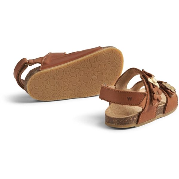 Wheat Sandal Cork Open Toe Clare Flowers Cognac For Sale