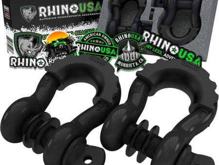 Rhino USA 3 4In D-Ring Shackle Set (2-Pack) Matte Black Sale