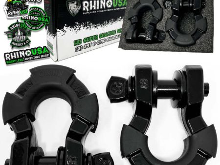 Rhino USA 8T Super Shackle 2-Pack (Black) Online now